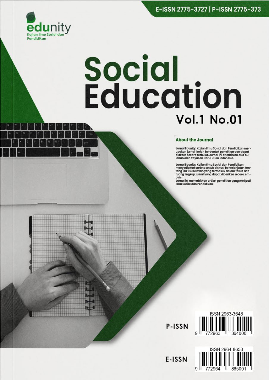 					View Vol. 1 No. 01 (2022): Edunity : Social and Educational Studies
				