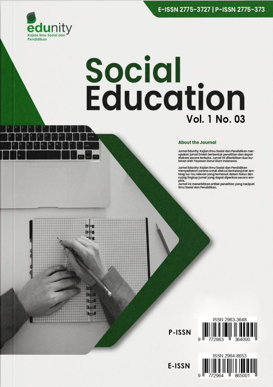 					View Vol. 1 No. 03 (2022): Edunity : Social and Educational Studies
				